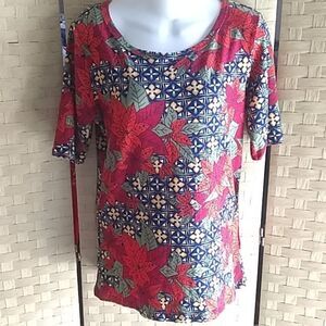 Womens LuLaRoe Christmas Gigi Shirt Size L